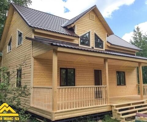Фотография готового каркасного дома на две семьи