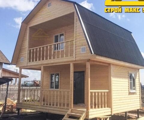 Каркасный дачный дом с террасой от компании Строй Макс 53
